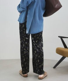 WEGO 【ANGIE VINTAGE】ベロア小花柄イージパンツ