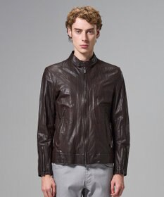 JOSEPH HOMME 【洗い加工】シュリンクエアレザー 　シングルライダースジャケット