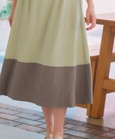 Tiaclasse 【洗える】 配色Aラインサックワンピース