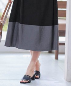 Tiaclasse 【洗える】 配色Aラインサックワンピース