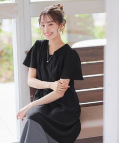 Tiaclasse 【洗える】 配色Aラインサックワンピース