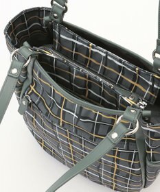 Y'SACCS ドローイングチェックトートバッグ