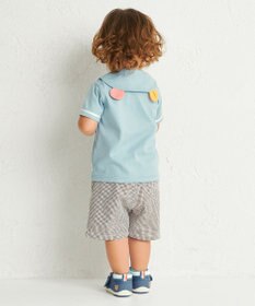 MIKI HOUSE HOT BISCUITS 【70-110cm】 くま耳 セーラーカラー半袖Tシャツ