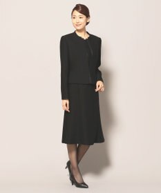 自由区 FORMAL 【ウォッシャブル対応】ドビーボーダーリボン ジャケット+ワンピース