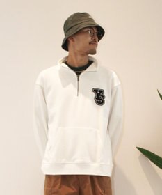 J.PRESS YORK STREET 【UNISEX】裏毛ロゴハーフジップ スウェット