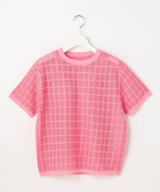 自由区 L 【ワコールコラボ・2点SET】シアーチェックニット プルオーバー