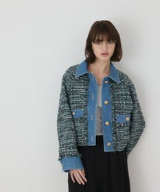 GRACE CONTINENTAL デニムコンビツイードジャケット