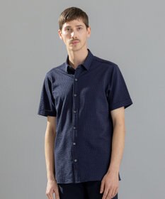 JOSEPH HOMME コンパクトサッカージャージー　レギュラーカラー半袖シャツ