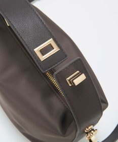 TOPKAPI 【TREASURE TOPKAPI】ナイロン レザーコンビ ハンドルオープン ミニ ショルダーバッグ