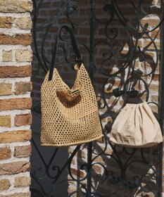 russet 《かごバッグ》インドラフィアワンショルダーバッグ(TI-369)