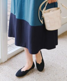 Tiaclasse 【洗える】 配色Aラインサックワンピース