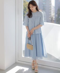 組曲 【先行予約】エンブロイダリーレース5分袖 ブラウス