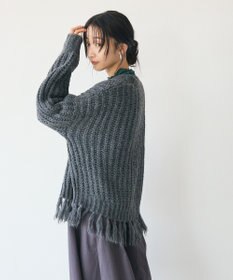 CRAFT STANDARD BOUTIQUE 洗える/フリンジニットカーディガン