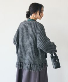 CRAFT STANDARD BOUTIQUE 洗える/フリンジニットカーディガン
