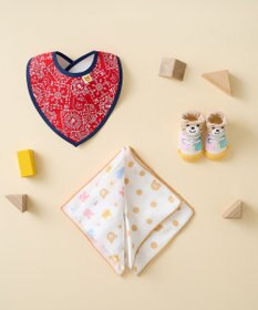 MIKI HOUSE HOT BISCUITS スタイ＆ソックス＆ガーゼ ギフトセット【クリアケース付き】