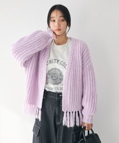 CRAFT STANDARD BOUTIQUE 洗える/フリンジニットカーディガン