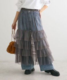 Green Parks ２ｗａｙチュールティアードフリルスカート（ペチ付き）
