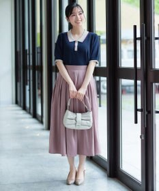 Tiaclasse L 配色ニットポロトップス