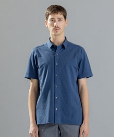 JOSEPH HOMME コンパクトサッカージャージー　レギュラーカラー半袖シャツ