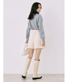 earth music&ecology バックボタンクルーネックニットプルオーバー