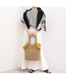 UNBILLION カシュカシュ cachecache / 下がりリボン柄編みトート カゴバッグ