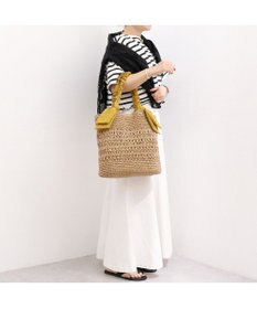 UNBILLION カシュカシュ cachecache / 下がりリボン柄編みトート カゴバッグ