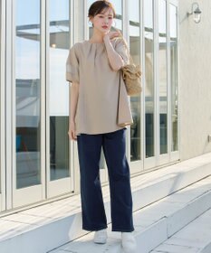 Tiaclasse シフォンランタンスリーブチュニック