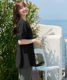 Tiaclasse シフォンランタンスリーブチュニック