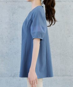 Tiaclasse シフォンランタンスリーブチュニック