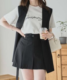 WEGO 【SETUP可】リネンライクプリーツミニスカパン