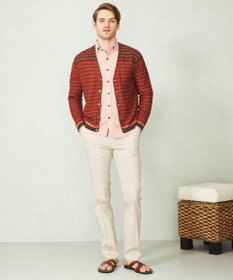 JOSEPH ABBOUD 【洗える】フランドルリネンボーダーカーディガン