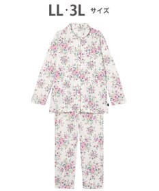 WACOAL ワコール_リラックス＆スリープ パジャマ 綿混(本体) あったか 長袖 長ズボン ミントン レディース NDW462 /ワコール