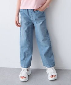 ANY KIDS 【一部店舗/WEB先行販売アイテム】【洗濯機可能】刺繍 ワイドデニムパンツ