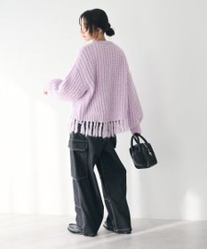 CRAFT STANDARD BOUTIQUE 洗える/フリンジニットカーディガン