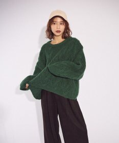 Green Parks ふわふわケーブルニットプルオーバー