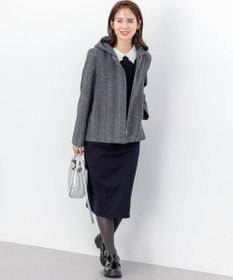 組曲 L レースライク襟付きニットワンピース