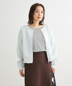 Green Parks サテンボンディングＺｉｐカーディガン