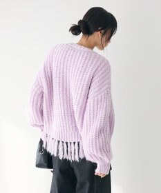 CRAFT STANDARD BOUTIQUE 洗える/フリンジニットカーディガン