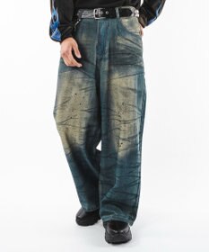 WEGO 【ユニセックス着用ITEM】スーパーバギーダーティデニムパンツ