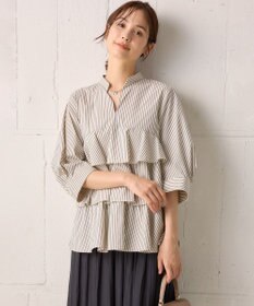 組曲 コンパクトシャーティングティアード ブラウス