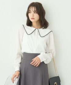 earth music&ecology 配色ピコレースブラウス