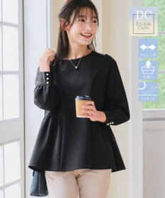 Tiaclasse 【ダブルクロス】パフスリーブペプラムチュニックブラウス