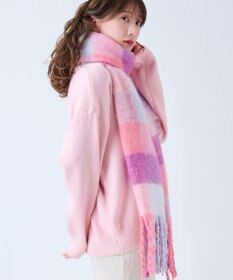 MOONBAT estaa ボリュームマフラー カラーブロック／手洗い可