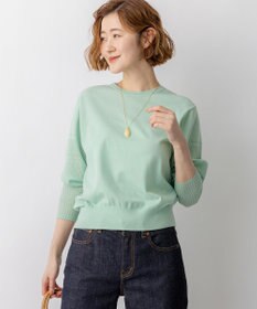 23区 L 【先行予約】ネオコンフォートストレッチ レーシーデザイン ニット