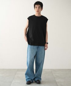 WEGO 【ユニセックス着用ITEM/MLサイズ展開/綿100%】スリーブレスコットンT