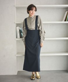 #Newans 【シワになりにくい/洗濯機可能】ラウンドフリルバンドカラーシャツ