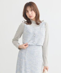 earth music&ecology カットソーツイードビスチェ