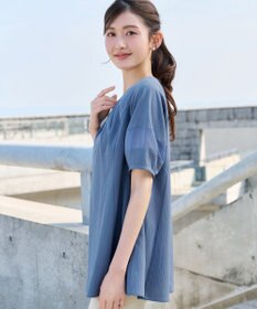 Tiaclasse シフォンランタンスリーブチュニック