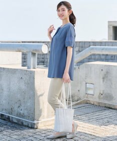 Tiaclasse シフォンランタンスリーブチュニック