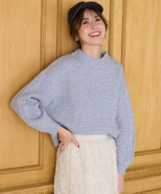 ANY SIS 【洗える】袖ケーブルショート ニット